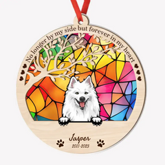 Once By My Side Peeking Dog, Personalized Suncatcher Ornament, Car Hanger Memorial Gifts