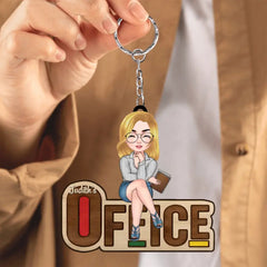 Personalized Gift For Office Staff - Welcome To My Office New Ver Acrylic Keychain