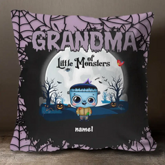 Grandma Of Little Monsters -  Custom  Pillow - Halloween Gift For Grandma, Mom