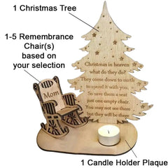 Christmas In Heaven With Chair - Personalized Custom Candle Holder