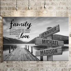 RIVER PIER A LITTLE WHOLE LOT OF LOVE MULTI-NAMES PREMIUM CANVAS POSTER