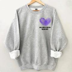 Couple Heart-shaped fingerprints Personalized Sweatshirt