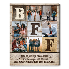 Best Friend Photo Collage Canvas, Personalized Birthday Gifts for Best Friend, Gift For Bff