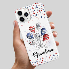 4th of July Grandma Auntie Mom Little Balloon Kids American Flag Pattern Personalized Phone Case