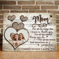 Mom And Daughter Son Thank You For All Meaningful Personalized Canvas