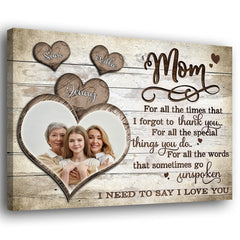 Mom And Daughter Son Thank You For All Meaningful Personalized Canvas