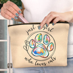 Just A Girl Who Loves Dogs Cats - Birthday, Loving Gift For Pet Lovers, Dog Lovers, Cat Lovers - Personalized Cosmetic Bag