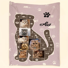 Personalized Cat Photo Collage Blanket, Best Gifts For Cat Owners, Cat Lover Gift