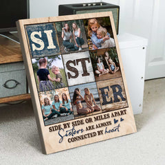 Personalized Sister Photo Collage Canvas, Mother’s Day Gift for Sister, Sister Photo Gifts, Christmas Sister Gift