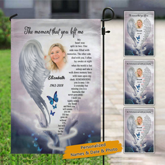 Angel Wings of Mother Upload Photo As I Sit In Heaven Personalized Flag